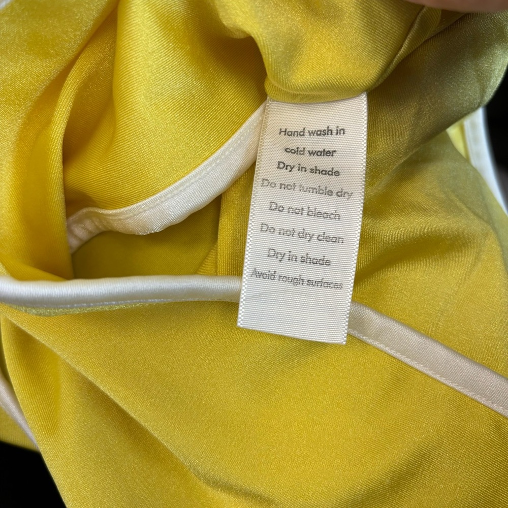 BAOBAB Mambo Evening Dress Neon Yellow Strapless Bandeau Cutout Small Women's - Picture 11 of 11